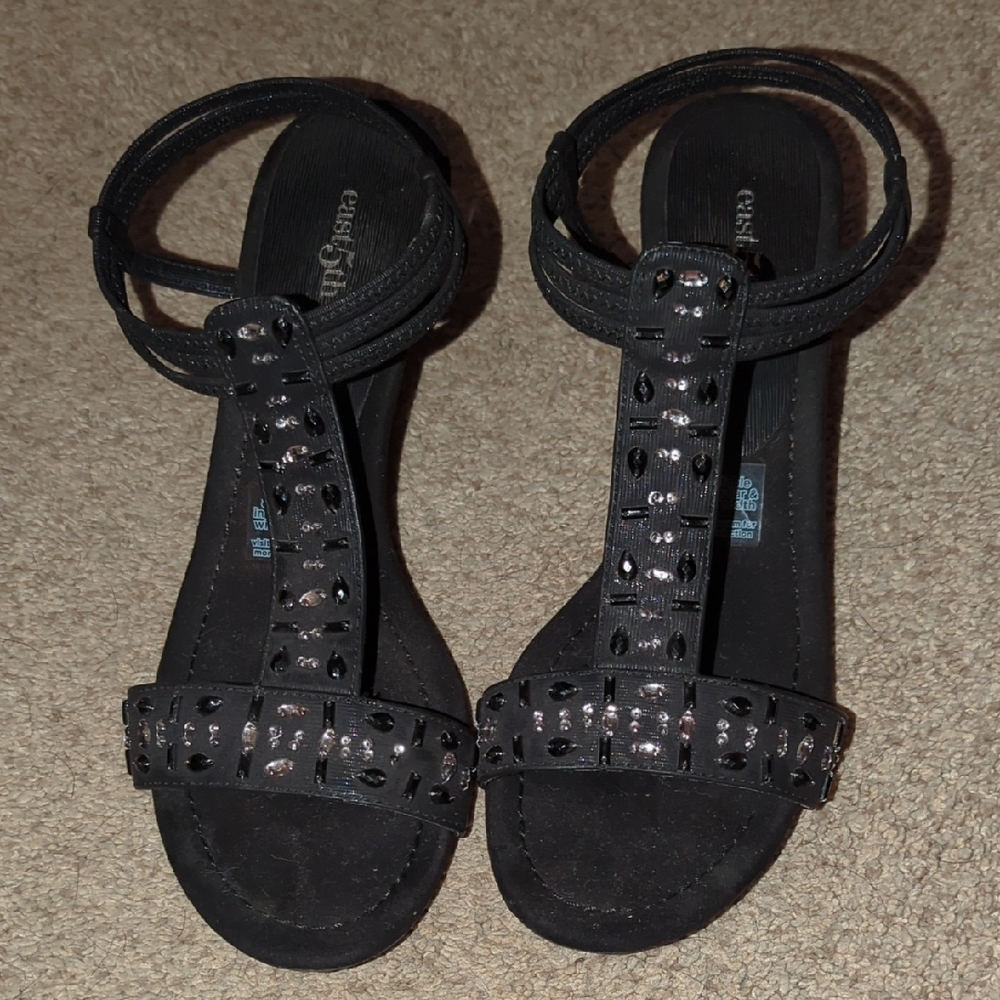 Finley Black Studded Sandals